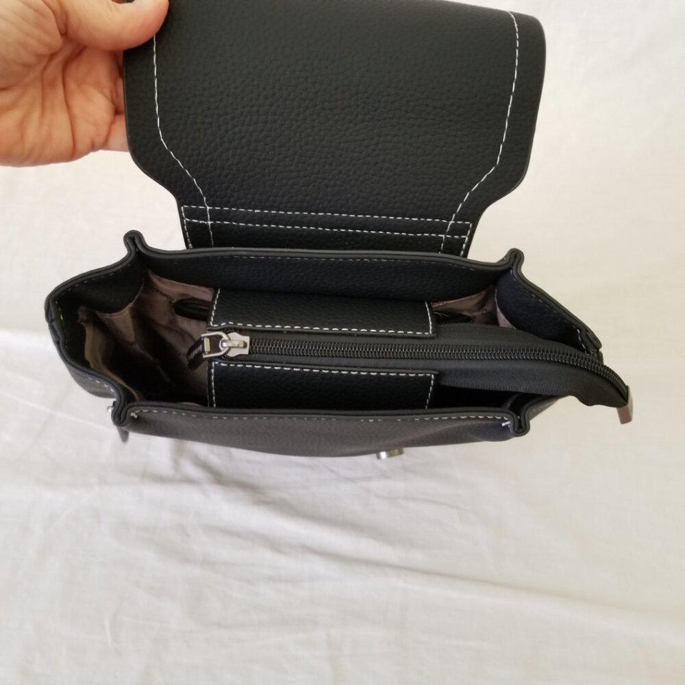 NWT! Montana West Black Faux Leather Mini Backpack Tote Bag w/Adjustable Straps - Picture 6 of 14
